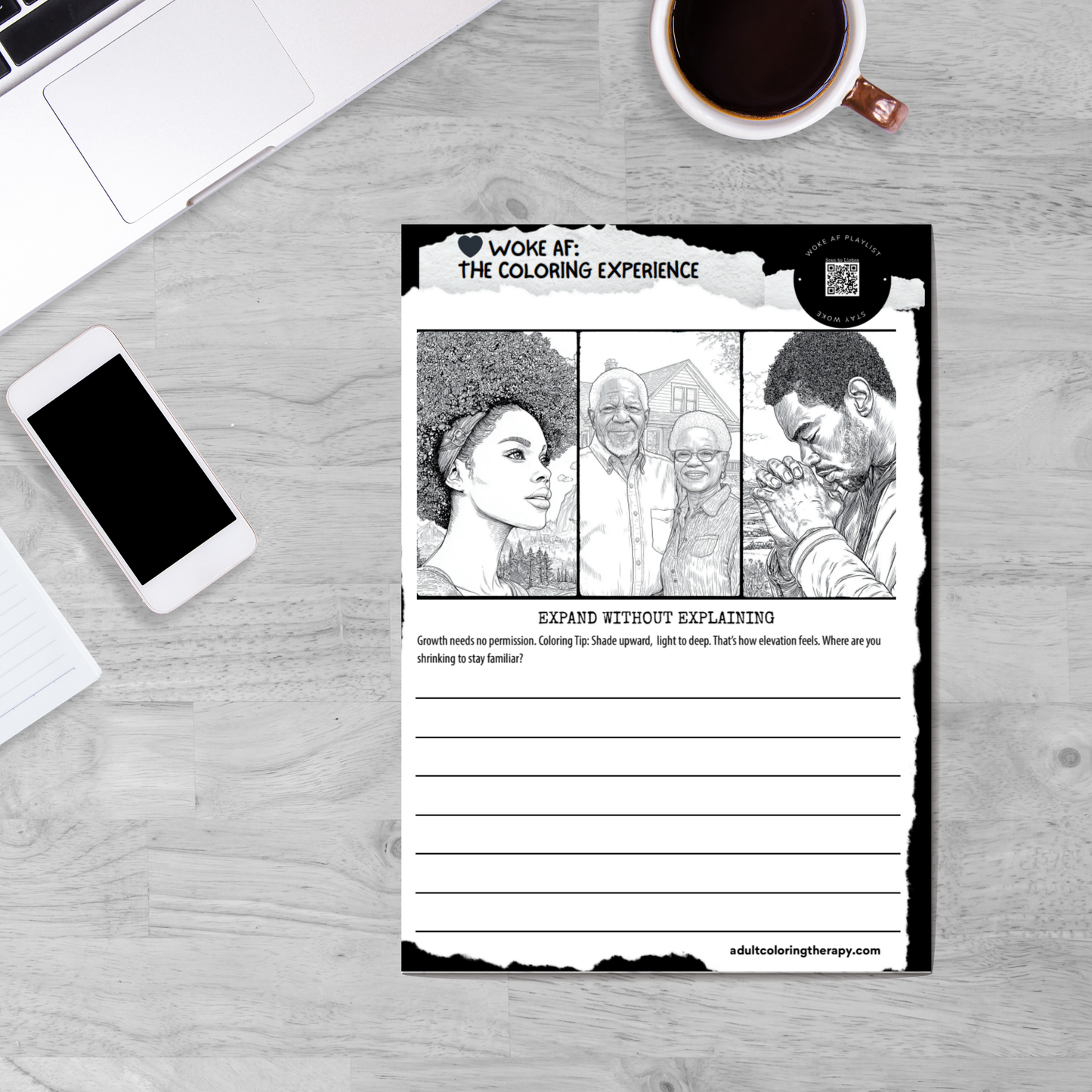 AMERICA WOKE AF Adult Coloring Book | Stress Relief & Activism - Digital Download
