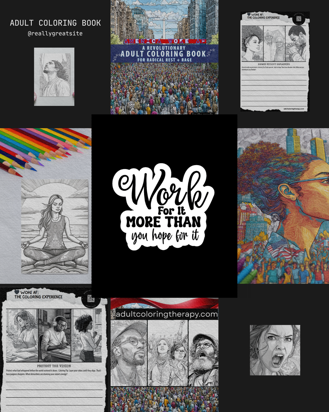 Changemaker Self-care - Digital Download: AMERICA WOKE AF Adult Coloring Book