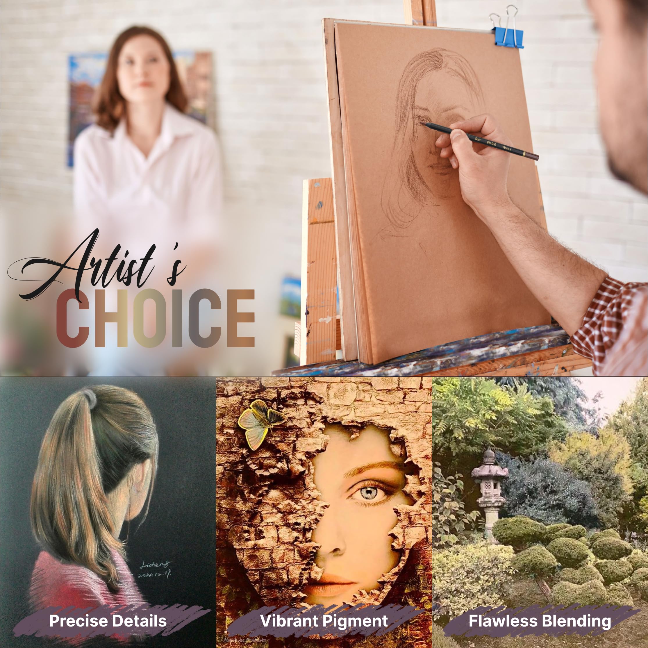 Black Widow Skin Tone Colored Pencils for Adult Coloring Books – 12 Soft Core Color Pencils for Portraits and Skintone Artists – Complete Range with Lightfast Ratings