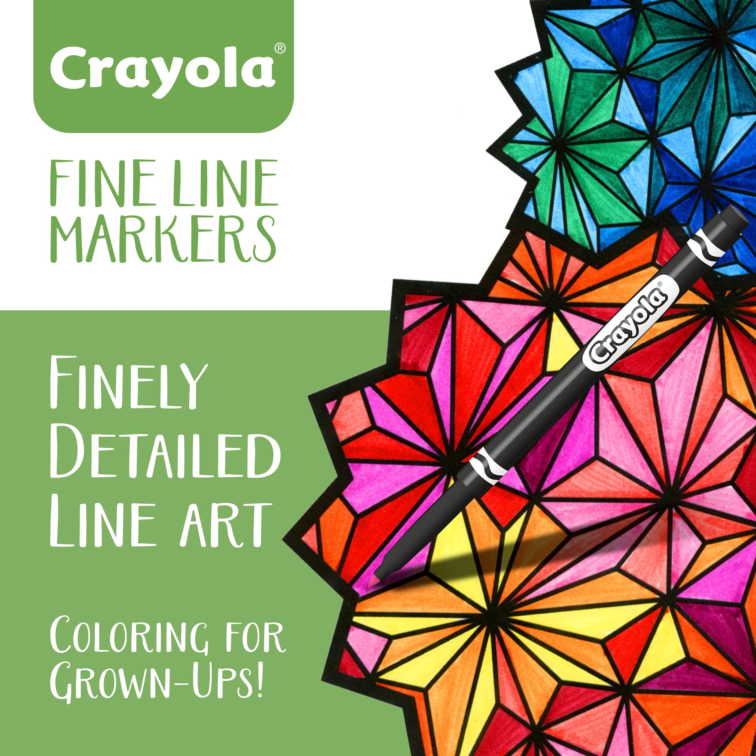 Crayola Fine Line Markers for Adults (40ct), Skinny Marker Set for Adult Coloring Books, Aesthetic Art Supplies, Stress Relief Activity, Coloring Supplies